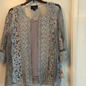 Alex Evenings Women's Silver Embroidered